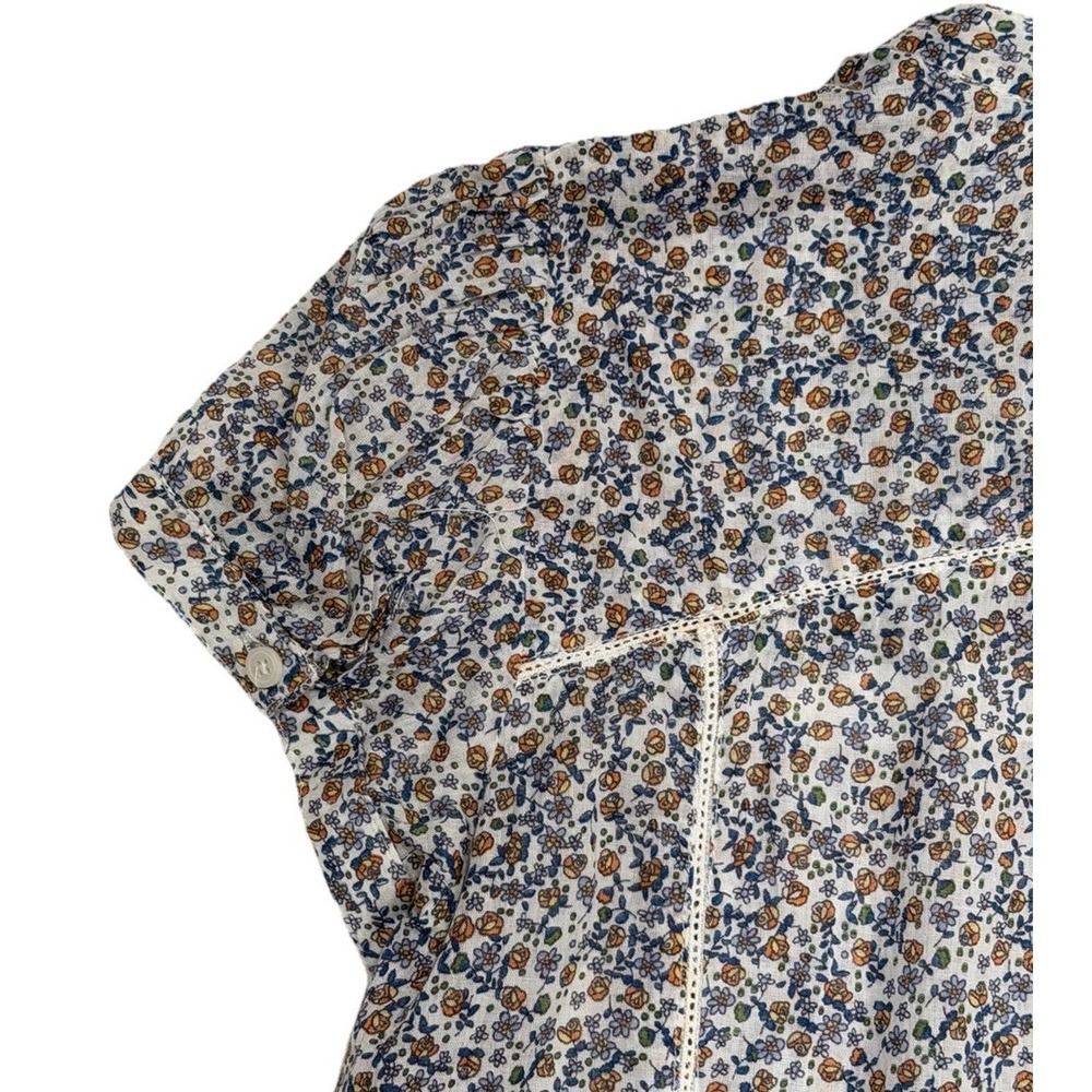 NEW Mango Delicate Floral Cotton Lace Button Up Blouse Chic Cottage Size M - Picture 6 of 7